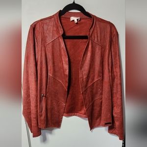 Vintage suede-style fluid jacket